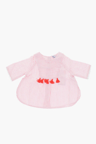 vestito a righe scollo a v