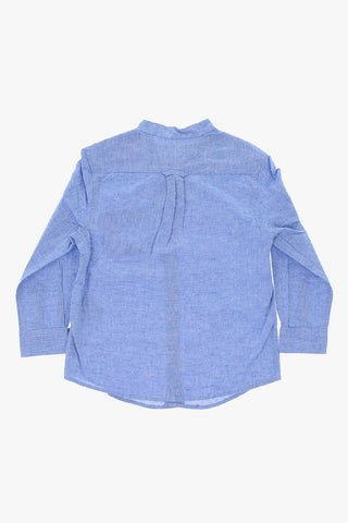 mandarin collar shirt with breast pocket