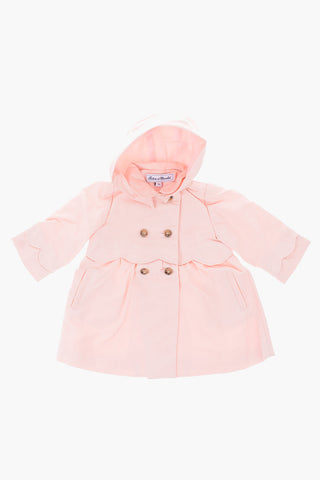 double breasted trench with removable hood 