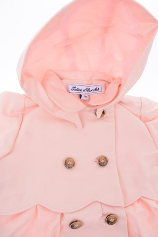 double breasted trench with removable hood 