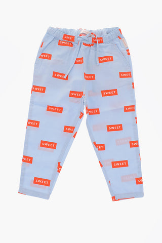 Printed drawstring waist pants