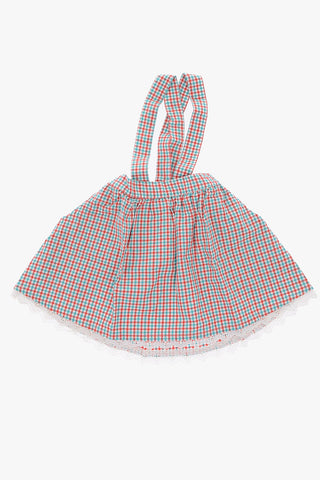 check drawstring waist skirt