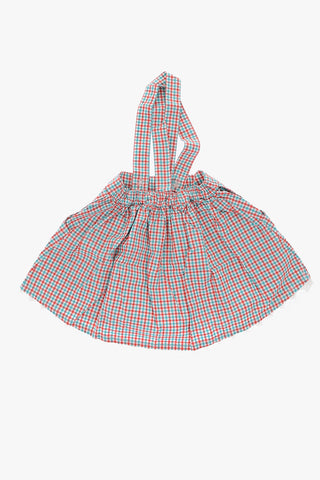 check drawstring waist skirt