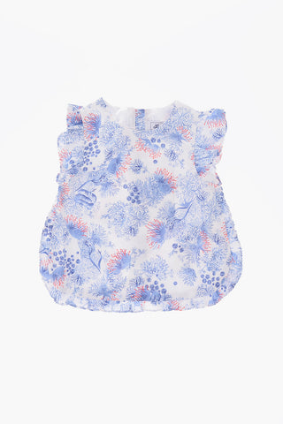 Blusa con stampa corallo