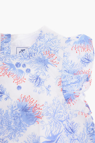 Blusa con stampa corallo