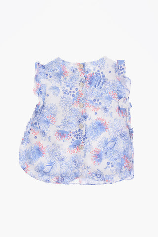 Blusa con stampa corallo