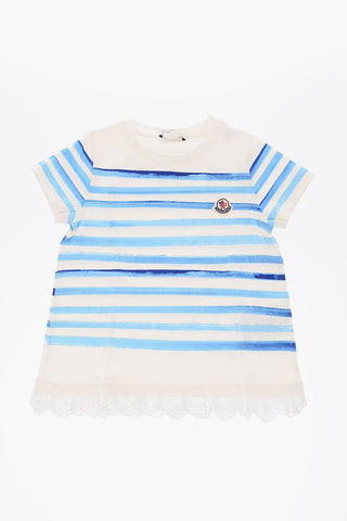 striped t-shirt with sangallo details
