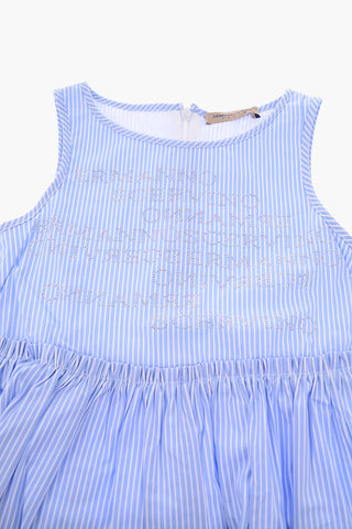vestito a righe senza manica con dettagli strass