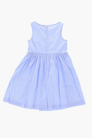 vestito a righe senza manica con dettagli strass
