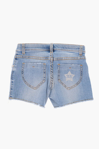 stretch cotton shorts with glittery stars