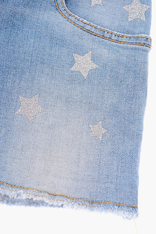 stretch cotton shorts with glittery stars
