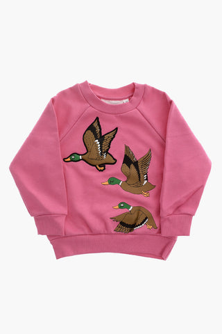 Embroidered Duck Crew-Neck Sweatshirt