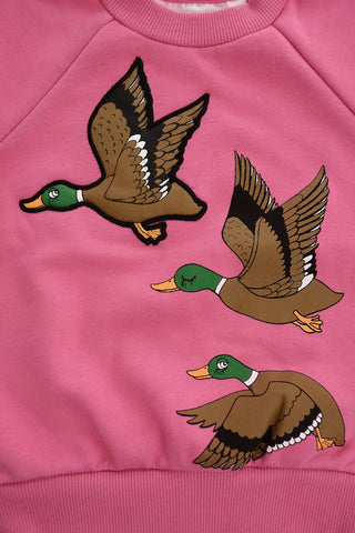 Embroidered Duck Crew-Neck Sweatshirt