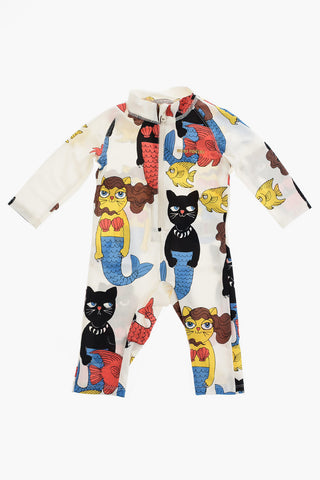 Printed Cat Mermaind Romper Suit