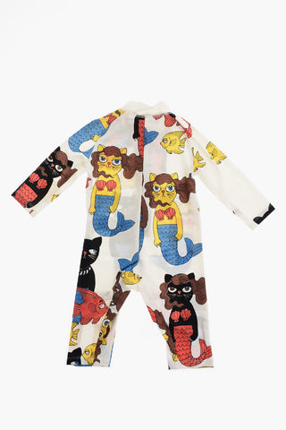 Printed Cat Mermaind Romper Suit