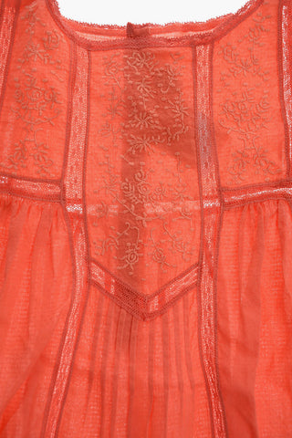 Camicia Smock Ricamata
