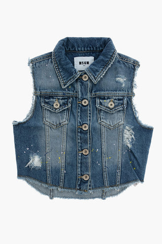 denim sleeveless jacket