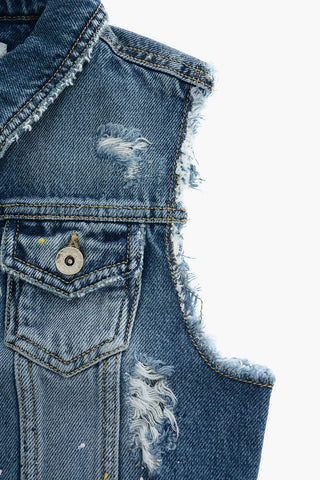 denim sleeveless jacket