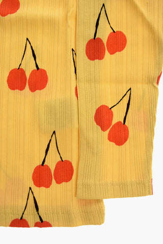Printed Cherry Ribbed T-shirt