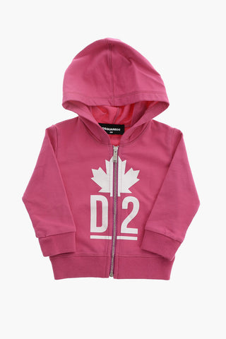 Printed sweatshirt with zip closure