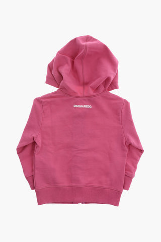 Printed sweatshirt with zip closure