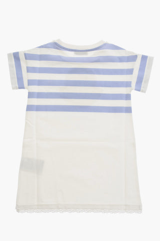 striped shirt dress with lace details