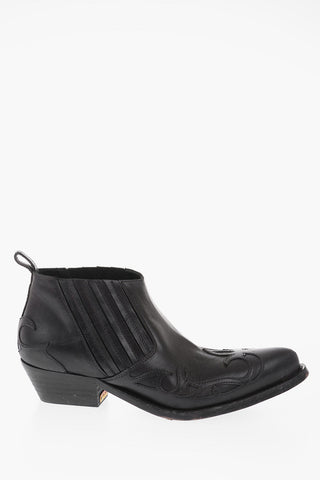 Vintage effect leather SANTIAGO Western boots