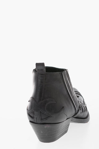 Vintage effect leather SANTIAGO Western boots