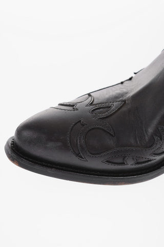 Vintage effect leather SANTIAGO Western boots