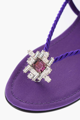 satin MIRA Lace-up sandals with rhinestone embellished