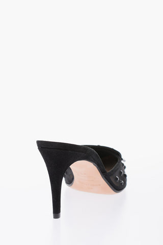 Mules con dettagli strass 8cm