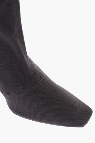 SEASON 6 11cm fabric Square Toe Sock boots