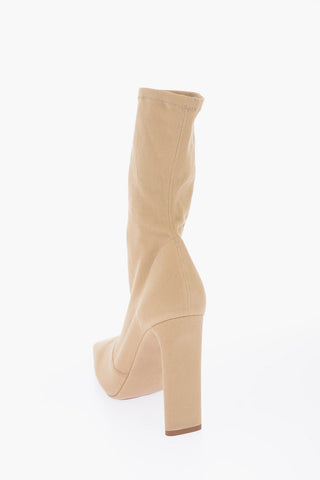 SEASON 6 11.5cm fabric Square Toe Sock boots