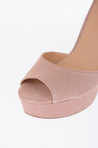 12cm suede leather platform sandals