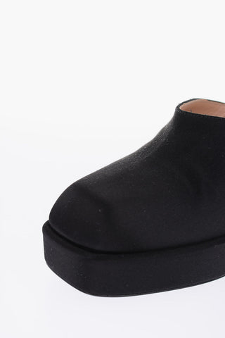 9.5cm satin Chunky Heel Mules