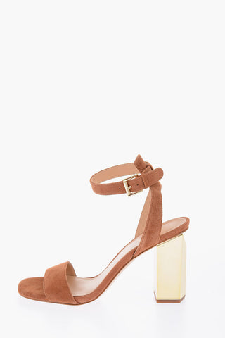 9cm suede leather Ankle-strap sandals