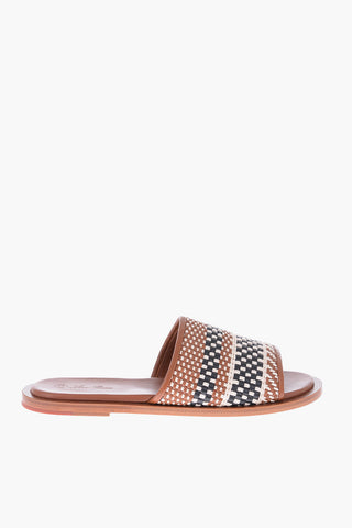 Leather and fabric Slides
