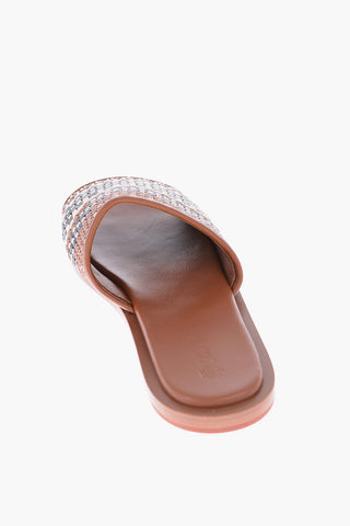 Leather and fabric Slides
