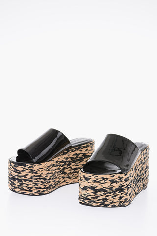 11cm patent leather Wedge sandals