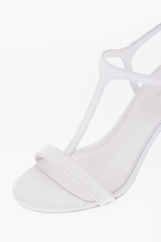 8cm leather T-strap sandals