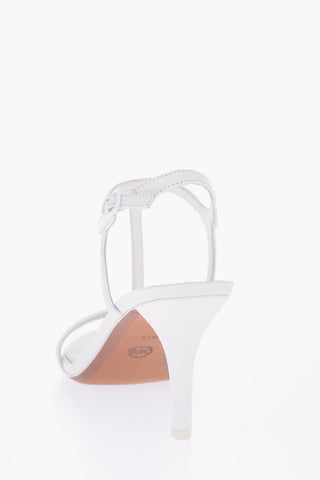 8cm leather T-strap sandals