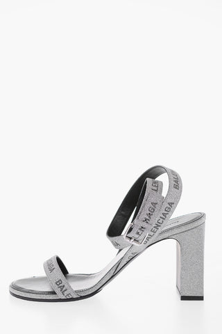 9cm glittered Ankle-strap sandals