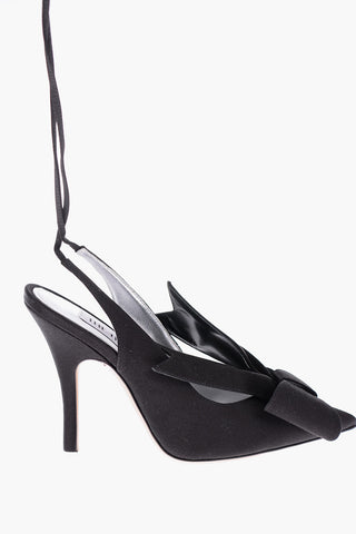 11cm lace-up Slingback pumps with bow detail
