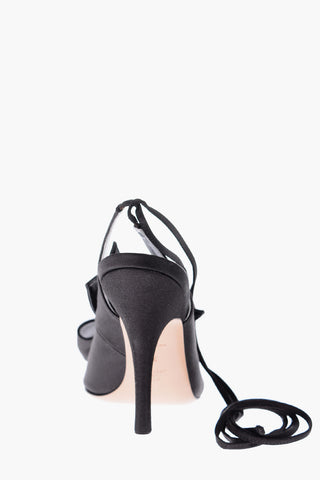 11cm lace-up Slingback pumps with bow detail
