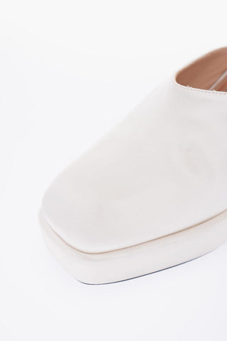 10 cm satin Chunky Heel Mules