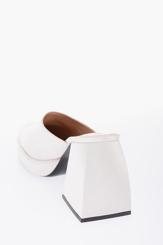 10 cm satin Chunky Heel Mules
