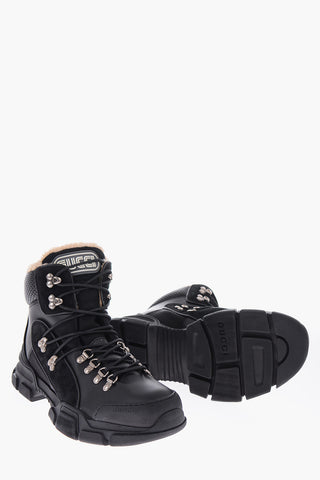leather and fabric Hiking boots