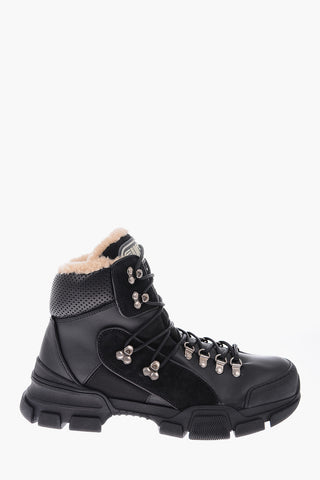 leather and fabric Hiking boots