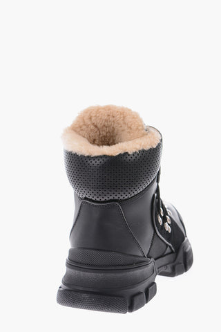 leather and fabric Hiking boots