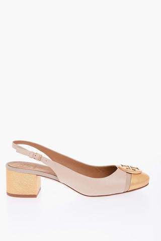 5 cm leather MINNIE Chunky Heel Slingback pumps